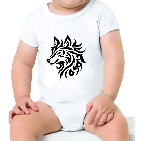 Body infantil Lobo silhueta tribal - Imagem 4