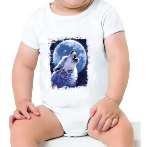 Body infantil Lobo uivando ao luar - Imagem 4