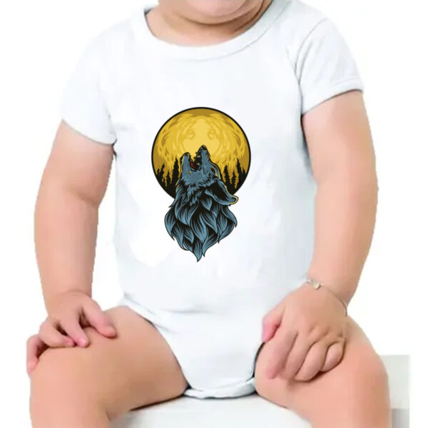 Body infantil Lobo uivando pra lua - Imagem 4