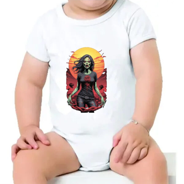 Body infantil Mulher Zumbi Sunset Art - Imagem 4