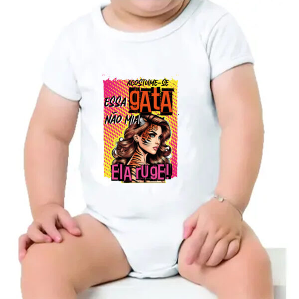 Body infantil Mulher essa gata ruge - Imagem 4