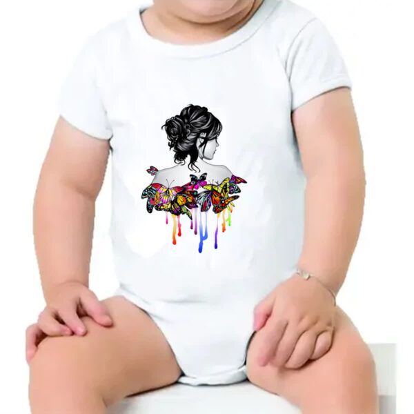 Body infantil Mulher virtuosa e borboletas - Imagem 4