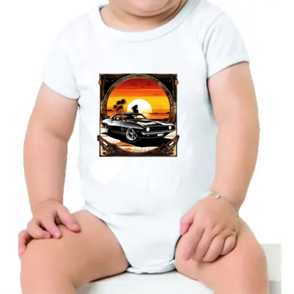 Body infantil Muscle Car Sunset Art - Imagem 4
