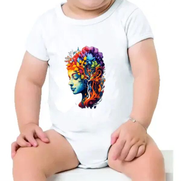 Body infantil Mae Natureza Aquarela Arte - Imagem 4
