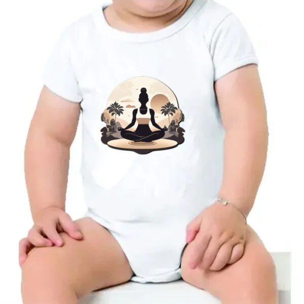 Body infantil Meditacao Yoga Silhueta Sunset - Imagem 4