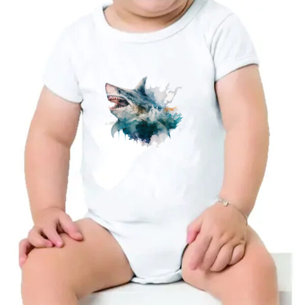Body infantil Megalodonte aquarela 2 - Imagem 4