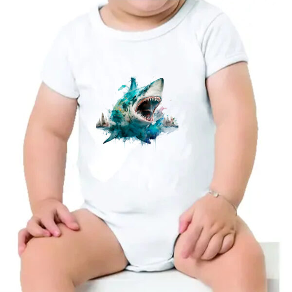 Body infantil Megalodonte aquarela 3 - Imagem 4