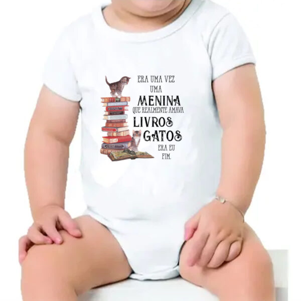 Body infantil Menina livros e gatos - Imagem 4