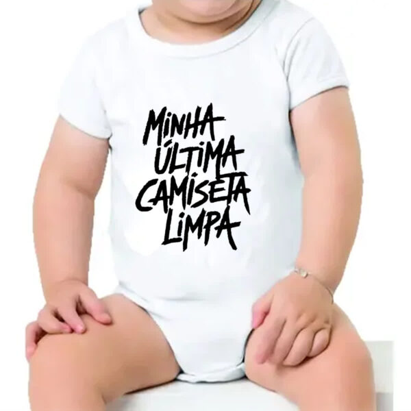 Body infantil Minha ultima camiseta limpa - Imagem 4