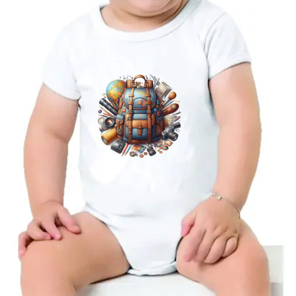 Body infantil Mochila viagem ao mundo - Imagem 4