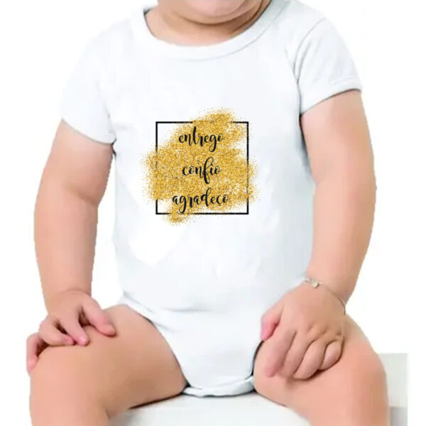 Body infantil Ano novo entrego confio agradeco - Imagem 4