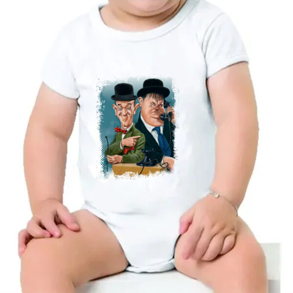 Body infantil Nostalgia O Gordo e o Magro Caricatura - Imagem 4