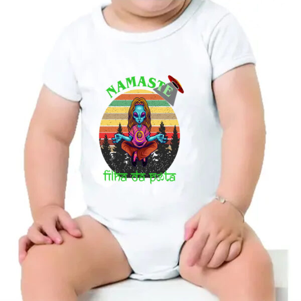 Body infantil Namaste Filha da p - Imagem 4