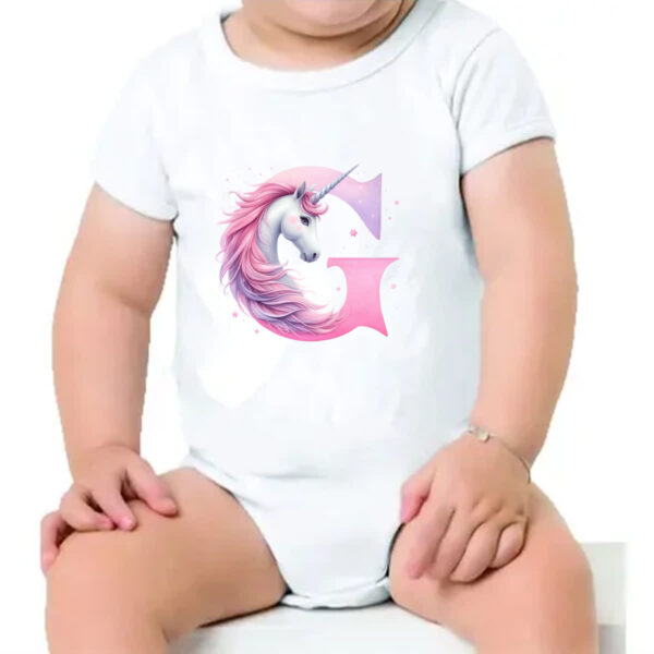 Body infantil Unicornio Alfabeto Letra G - Imagem 4