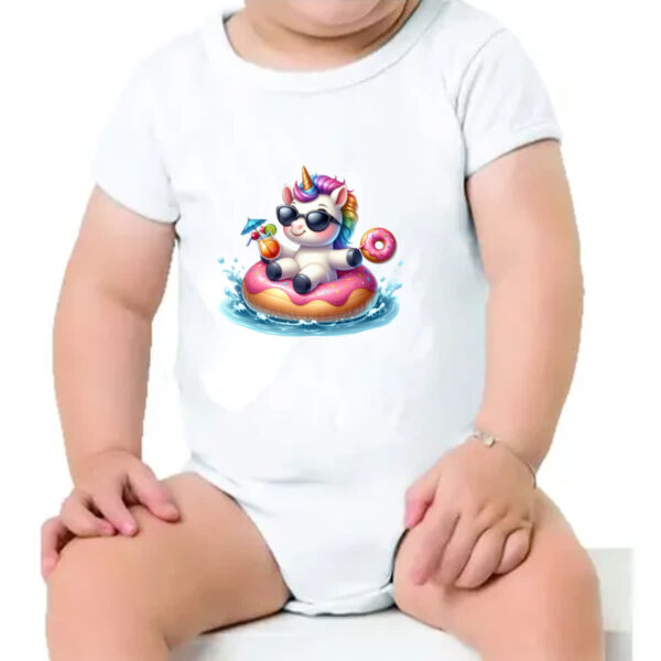 Body infantil Unicornio na boia - Imagem 4