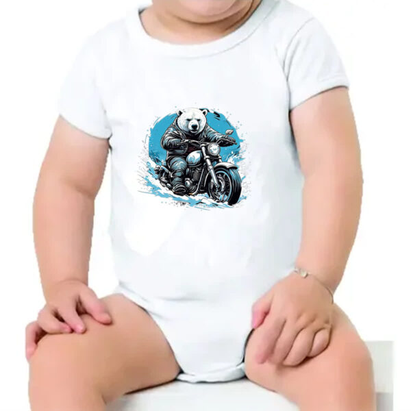 Body infantil Urso Polar Motoqueiro Radical - Imagem 4