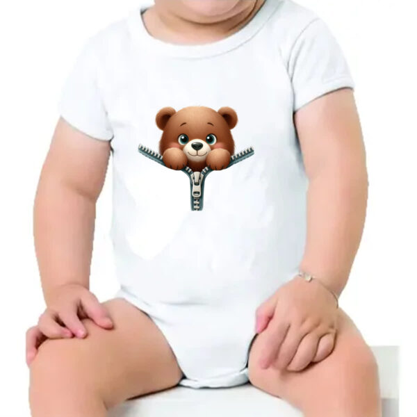 Body infantil Urso no ziper - Imagem 4