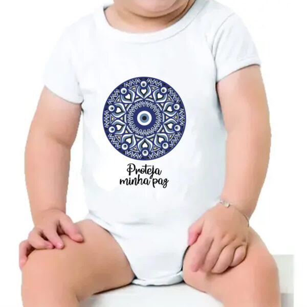 Body infantil Olho grego proteja minha paz - Imagem 4