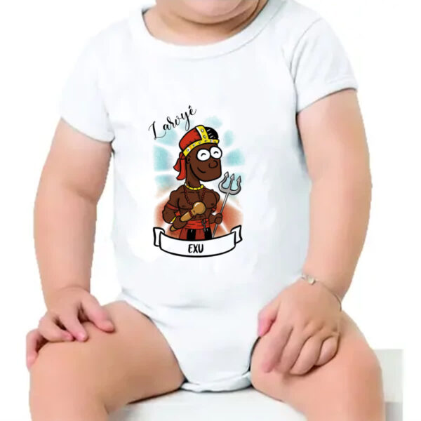 Body infantil Orixas Cartoon Exu Laroye - Imagem 4