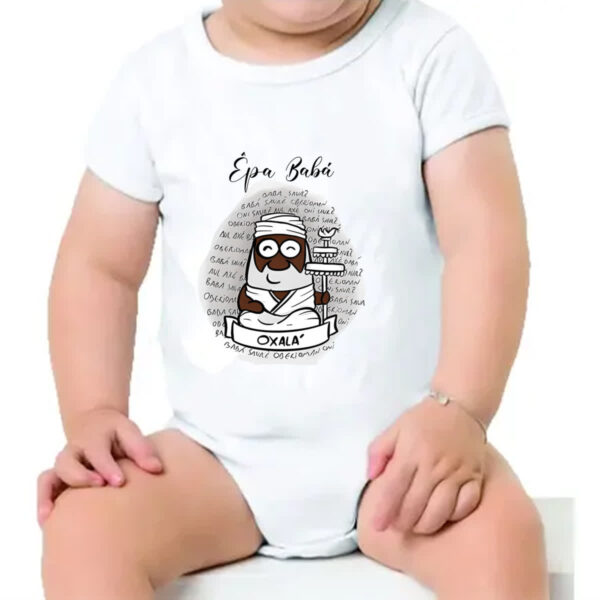 Body infantil Orixas Cartoon Oxala Epa Baba - Imagem 4