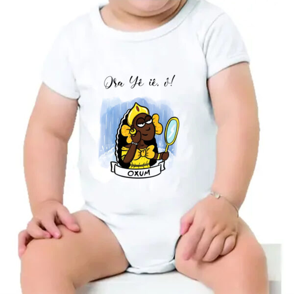 Body infantil Orixas Cartoon Oxum Ora Ye ie o - Imagem 4