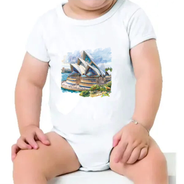 Body infantil Opera de Sydney watercolor - Imagem 4