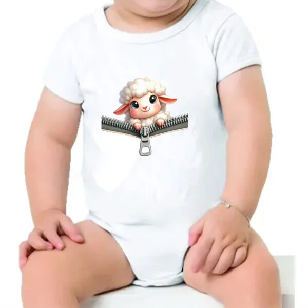 Body infantil Ovelha no ziper - Imagem 4