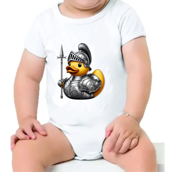 Body infantil Patinho de borracha Cavaleiro - Imagem 4