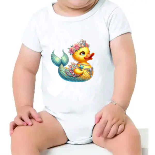 Body infantil Patinho de borracha Sereia - Imagem 4