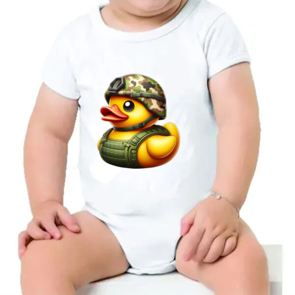 Body infantil Patinho de borracha Soldado - Imagem 4