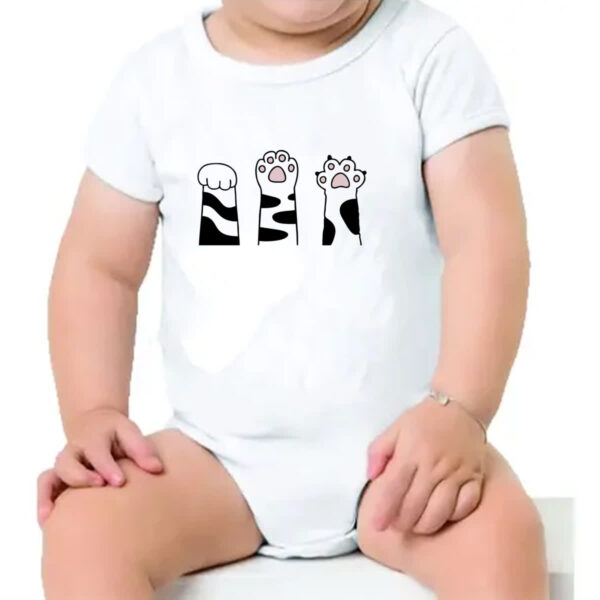 Body infantil Pedra Papel Tesoura gato malhado - Imagem 4