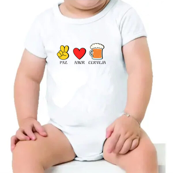 Body infantil Paz Amor Cerveja - Imagem 4
