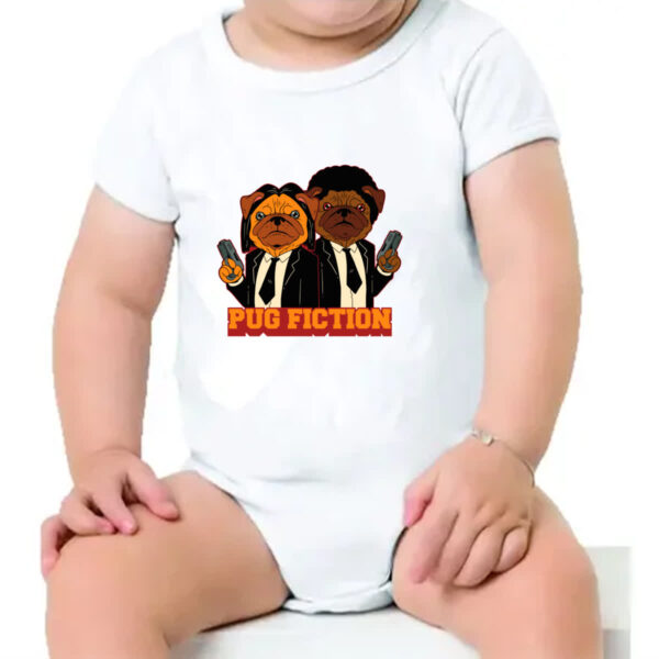 Body infantil Pug Fiction parodia filme - Imagem 4