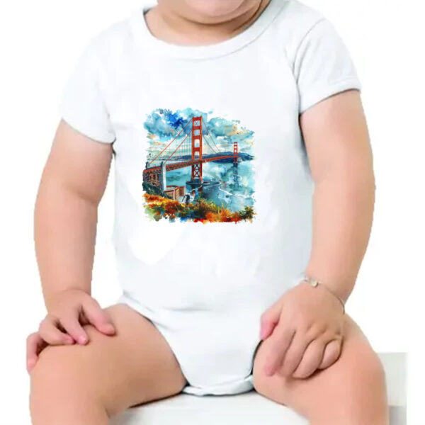 Body infantil Ponte Golden Gate watercolor - Imagem 4