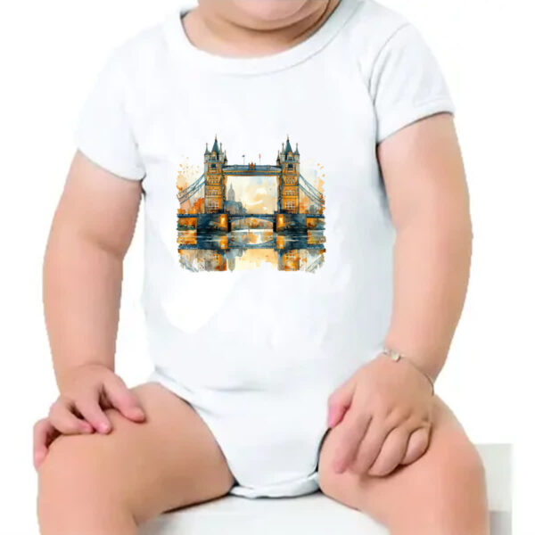 Body infantil Ponte de Londres watercolor - Imagem 4
