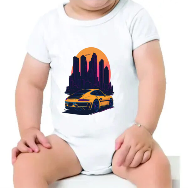 Body infantil Porsche Amarelo Sunset - Imagem 4