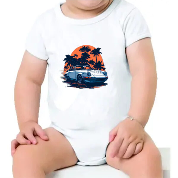 Body infantil Porsche Branco Sunset - Imagem 4