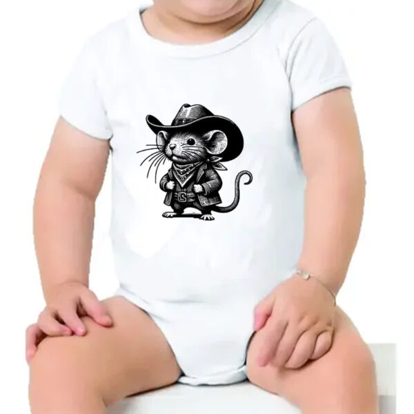 Body infantil Rato cowboy grafite arte - Imagem 4