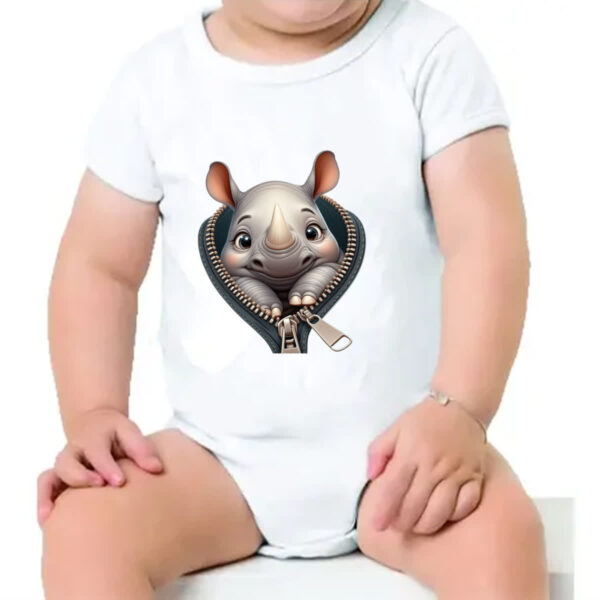 Body infantil Rinoceronte no ziper - Imagem 4