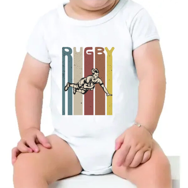 Body infantil Rugby retro vintage - Imagem 4