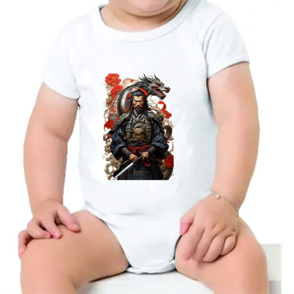 Body infantil Samurai Japones Dragao Milenar - Imagem 4