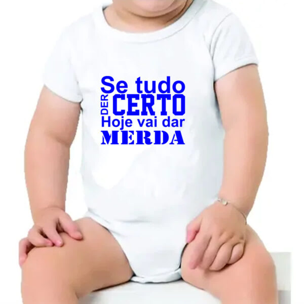Body infantil Se tudo der certo hoje Azul - Imagem 4