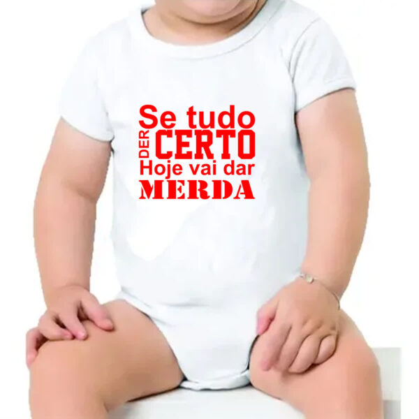 Body infantil Se tudo der certo hoje Vermelho - Imagem 4
