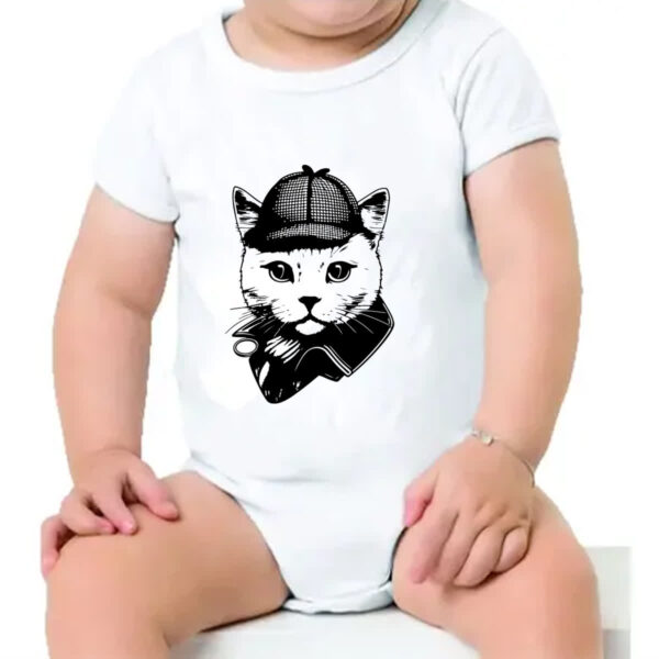 Body infantil Sherlock Gato - Imagem 4