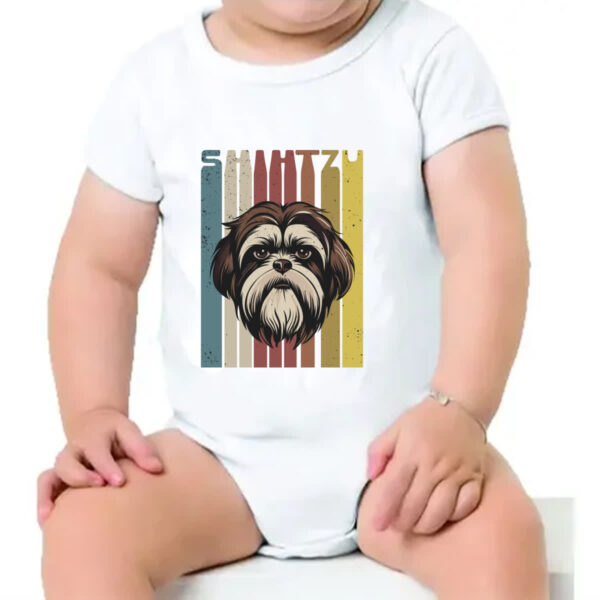 Body infantil Shih-tzu retro vintage - Imagem 4