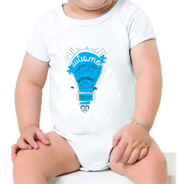 Body infantil Autismo luzes azuis - Imagem 4