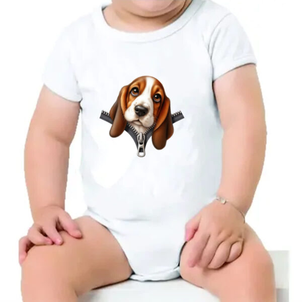 Body infantil Basset Hound no Ziper - Imagem 4