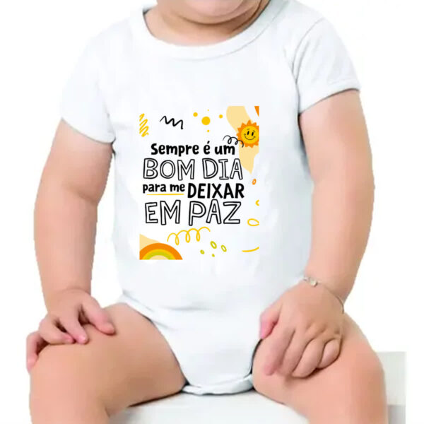 Body infantil Bom dia para me deixar em paz - Imagem 4