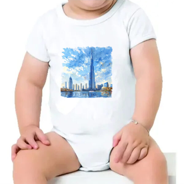 Body infantil Burj Khalifa watercolor - Imagem 4