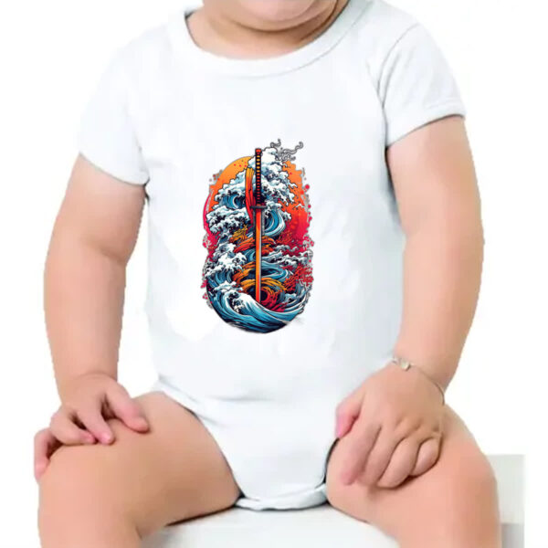 Body infantil Katana colorful japao artwork - Imagem 4